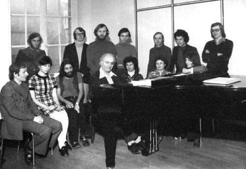 Classe de Messiaen 1974/75. Photo A. Papillon. Tous droits réservés