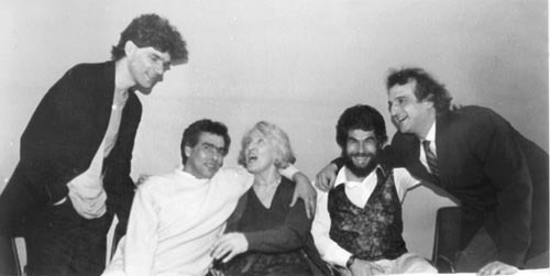 Jacques Demiere, Ahmed Essyad, Betsy Jolas, Bruno Ducol, Marco di Bari  - Photo Gabriel Viale, février 1991, Avignon